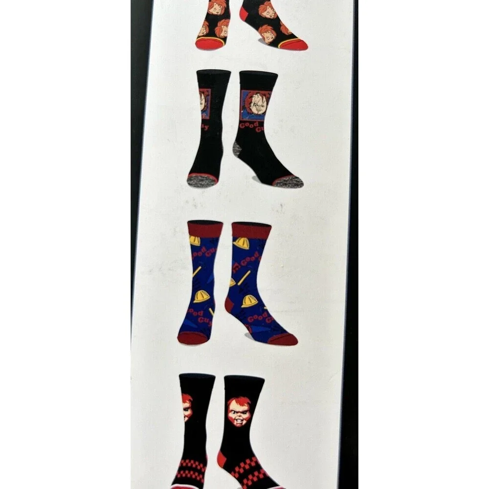 Chucky Childs Play the Movie 6‎ Pair CREW SOCKS Men Size 8-12 Bioworld NEW